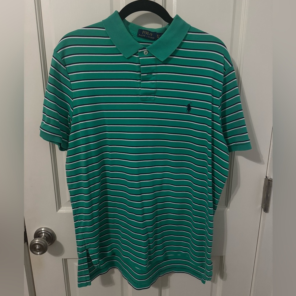 Polo by Ralph Lauren Green Striped Men's Shirt XL